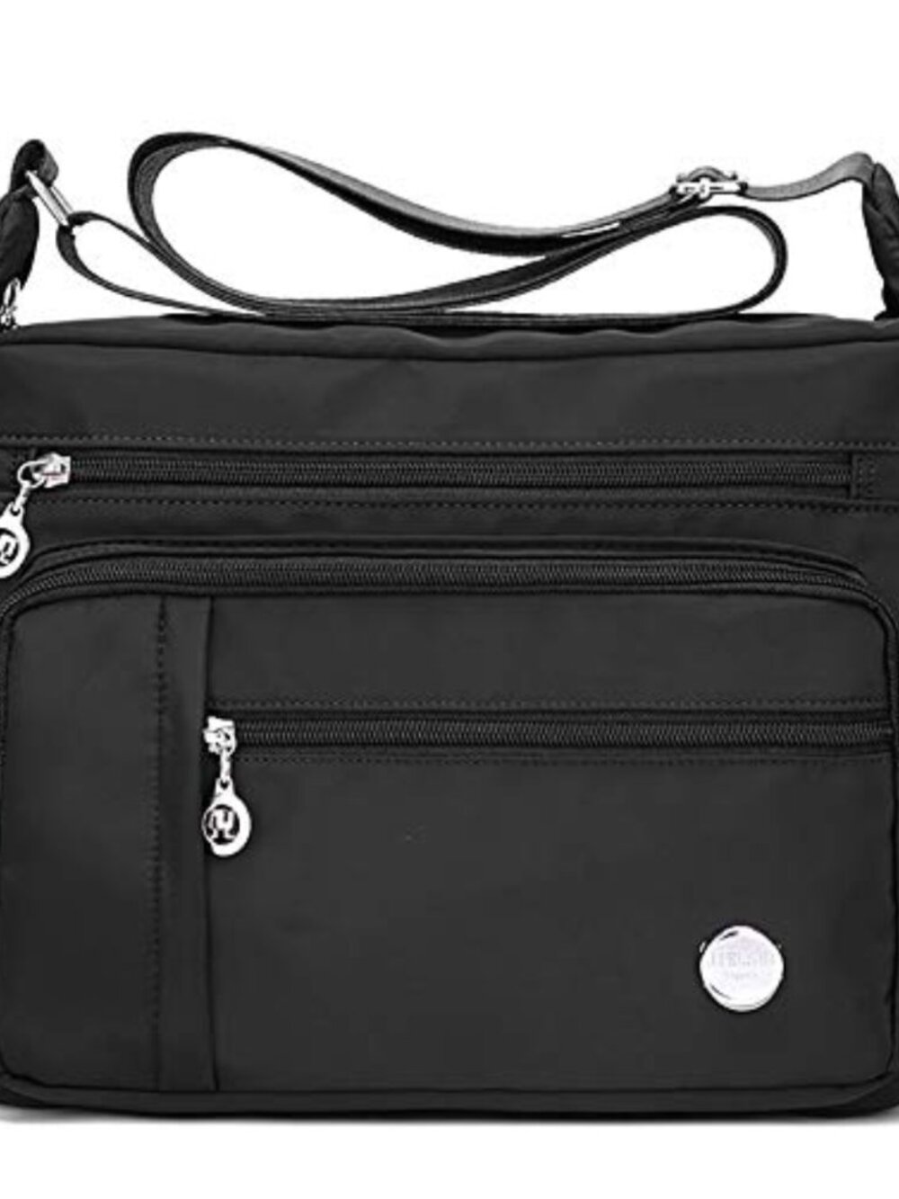 Water Resistant Nylon Crossbody Shoulder Handbag Multi Pocket Travel Purse
